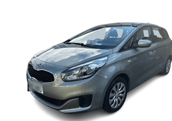 Silver Kia Carens MPV for private hire in Northwich,