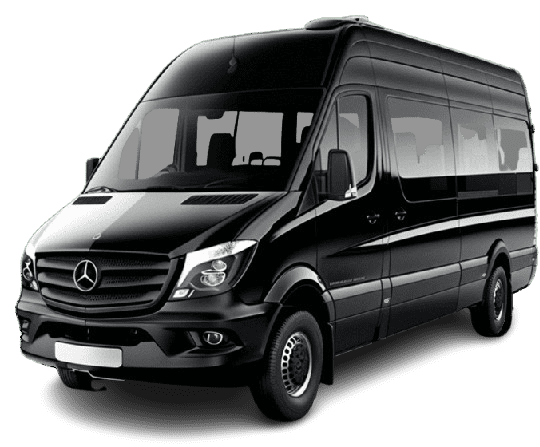 Mercedes Sprinter minibus with seating for up to 16 passengers, ideal for group bookings, private hire, and event transport in Northwich.