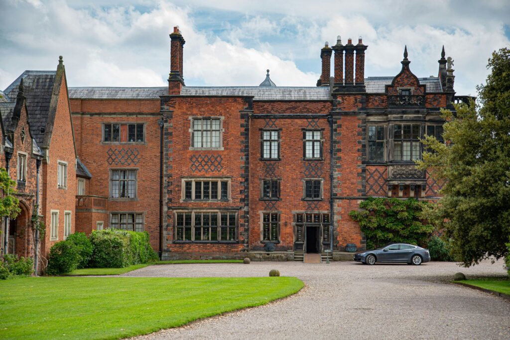 An image of the stately home Arley Hall in Northwich.